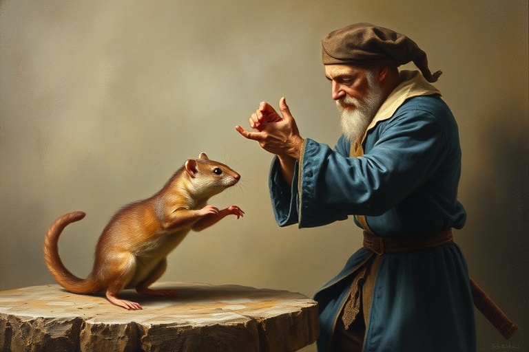 THE MAN AND THE WEASEL